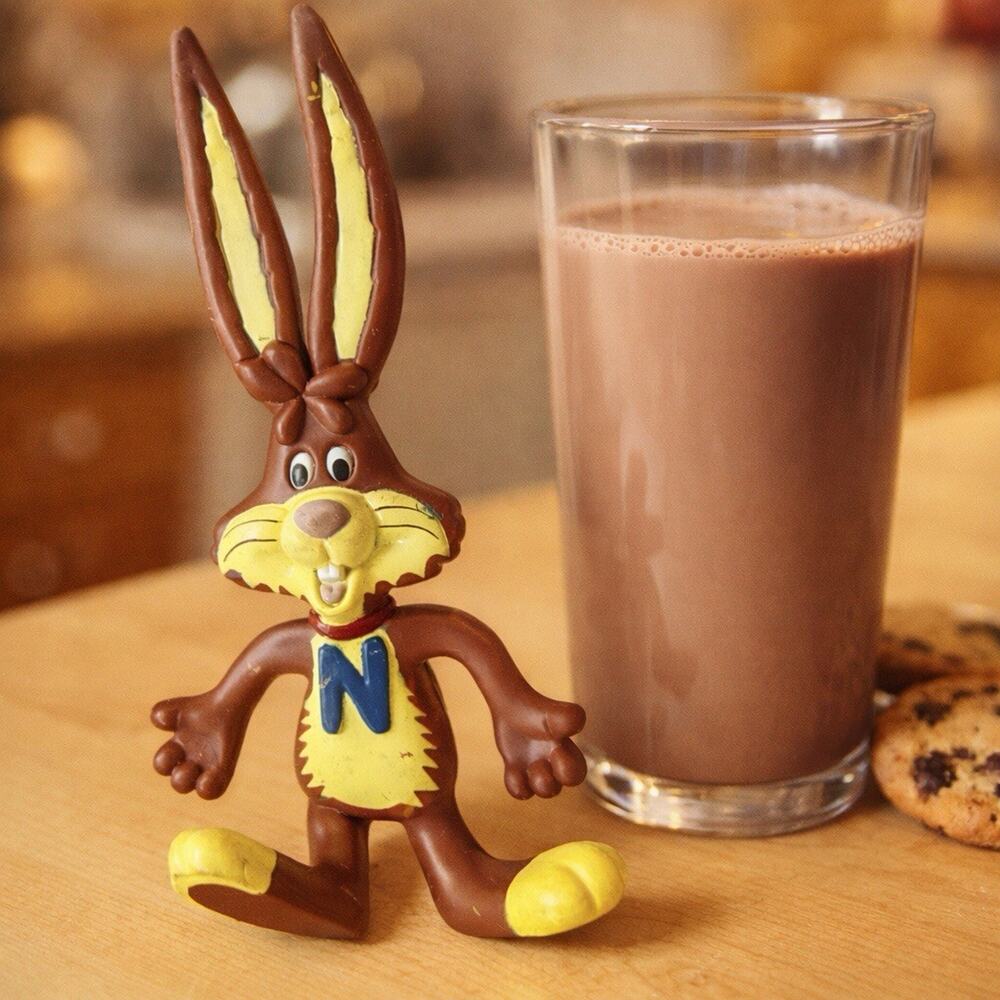 Vintage Russ Nesquik Rabbit Rubber Toy Brown Bunny 6” Figure